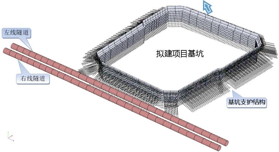 004基坑支护结构及地铁区间隧道分析模型.jpg